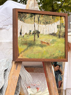 Tableau paysage – Le linge au jardin